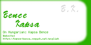 bence kapsa business card
